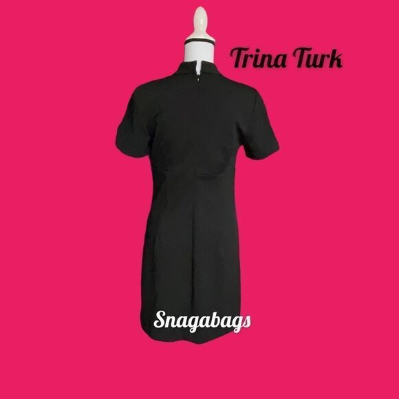 TRINA TURK NWT CAMARI CHOKER COLLAR SHEATH DRESS BLACK SIZE 8 - Picture 6 of 9
